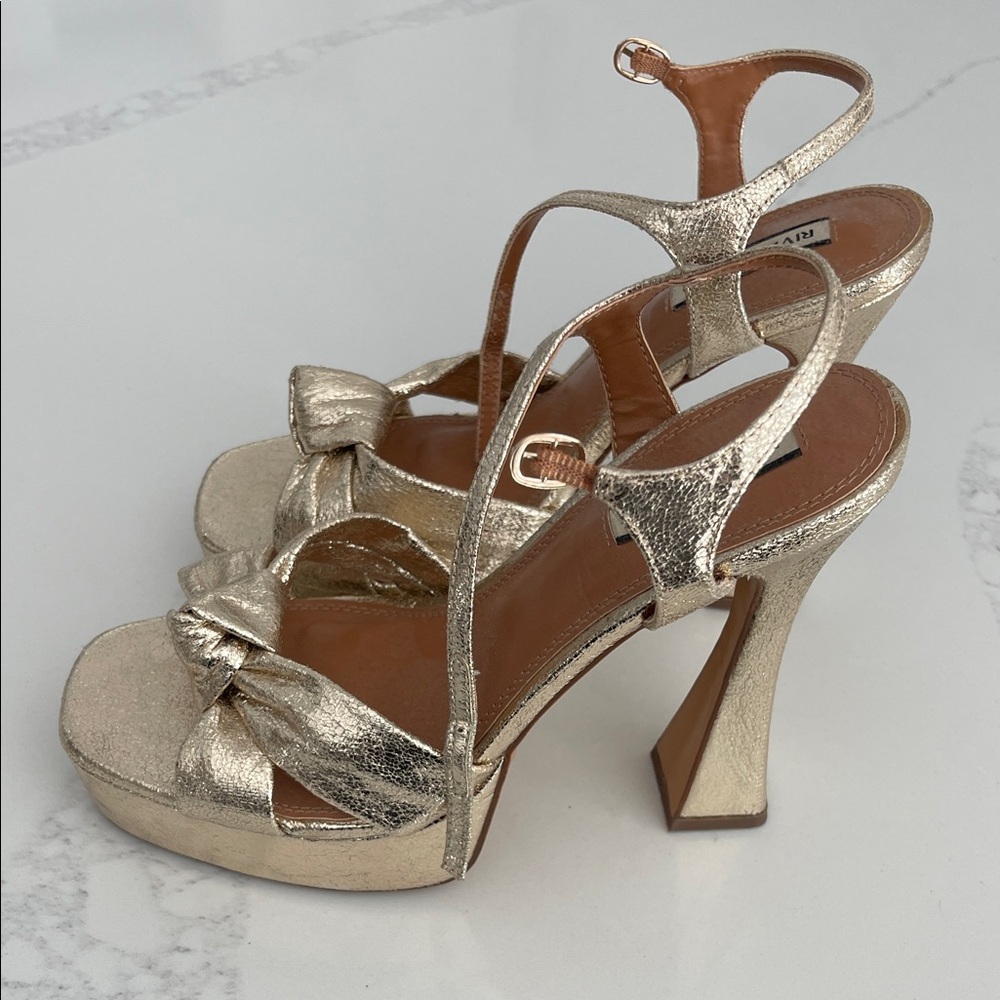 River Island Metallic Gold Platform Heels